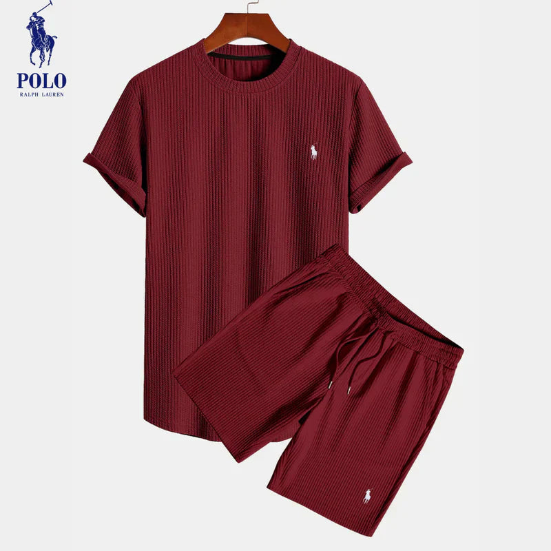 Larell RL™ | Casual Ribbed Knit Set in Stretch Cotton