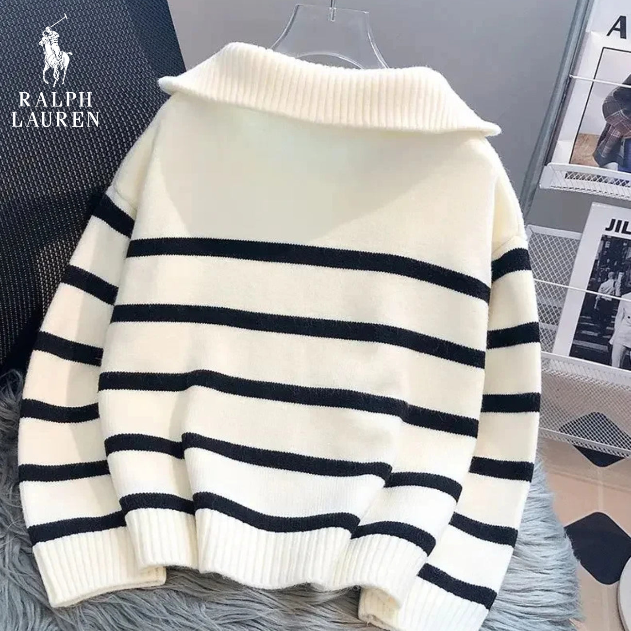 RL – Striped Zip-Neck Jumper – Special Offer