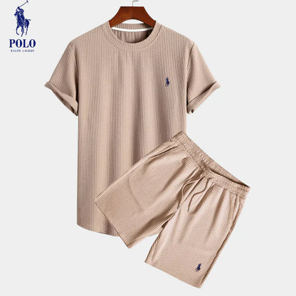 Larell RL™ | Casual Ribbed Knit Set in Stretch Cotton