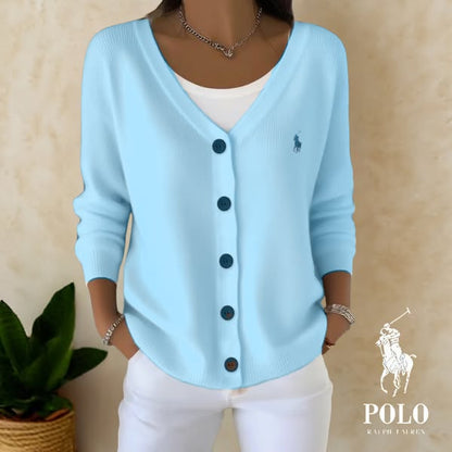 RL Elegant Knitted V-Neck Cardigan