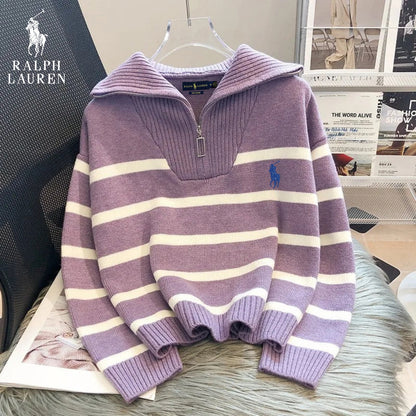 RL – Striped Zip-Neck Jumper – Special Offer