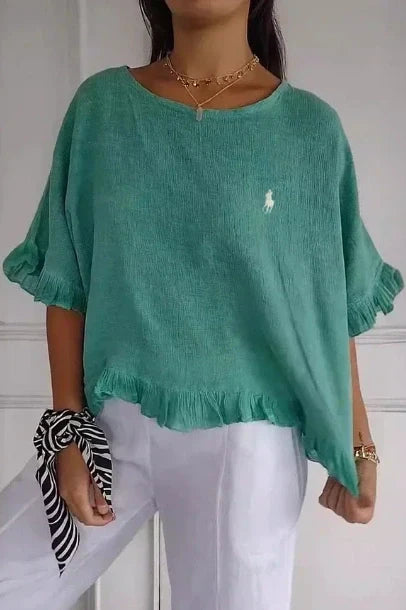 Clearance – RL Women’s Linen Ruffle Blouse