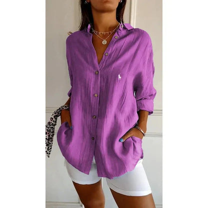 Sophia RL™ | Classic Women’s Blouse with Soft Collar and Buttons