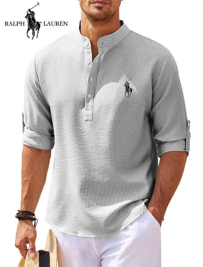 Henlor RL™ | Classic Long-Sleeve Henley Shirt