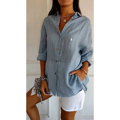 Sophia RL™ | Classic Women’s Blouse with Soft Collar and Buttons