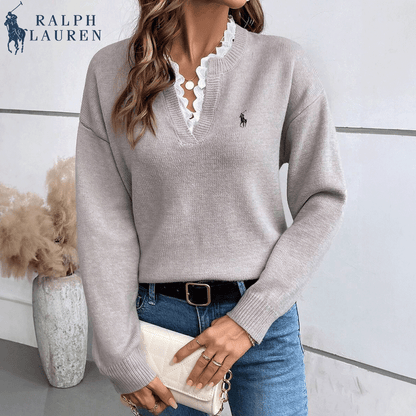 RL Lace V-Neck Sweater
