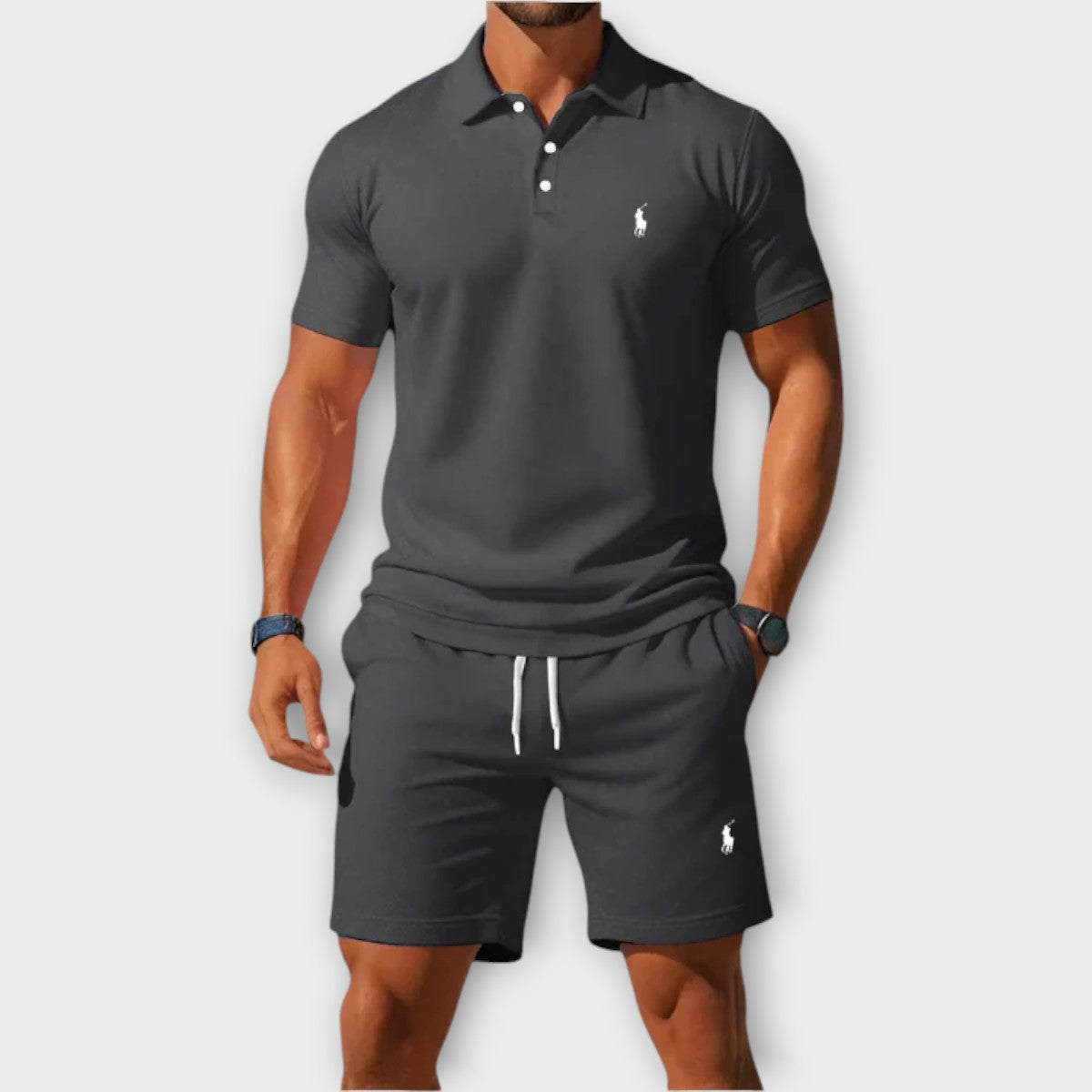 Blaine RL™ | Casual Cotton Piqué Polo and Shorts Set
