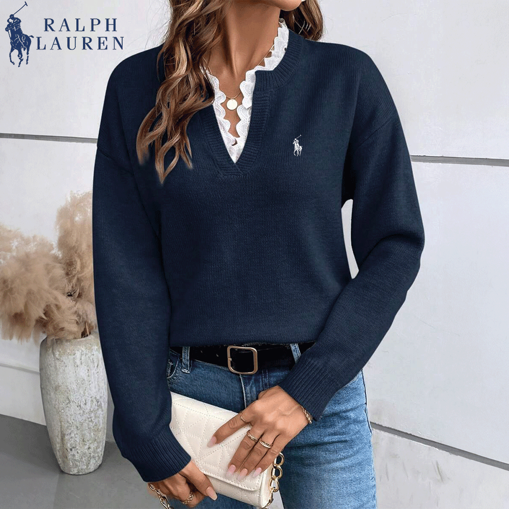 RL Lace V-Neck Sweater