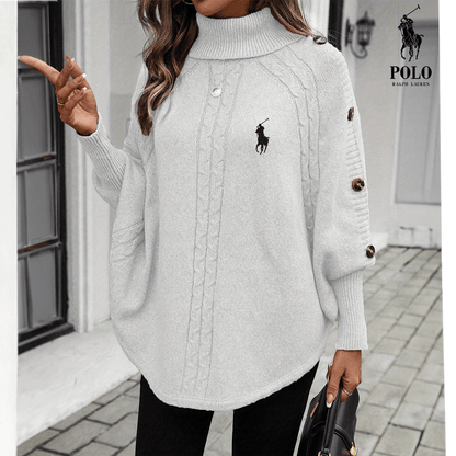 RL Knitted Buttoned Turtleneck Sweater